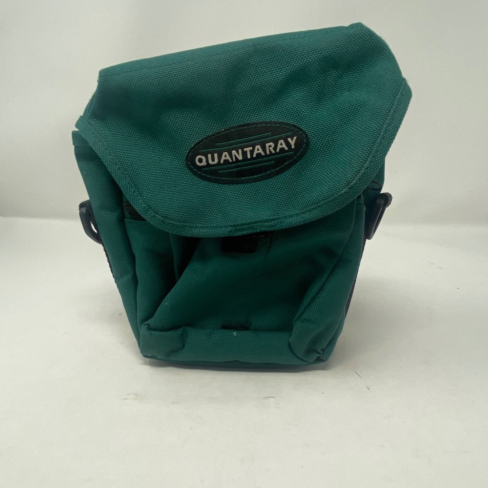 Quantaray Camera Bag Green Canvas Padded Shoulder Case with Belt Loop